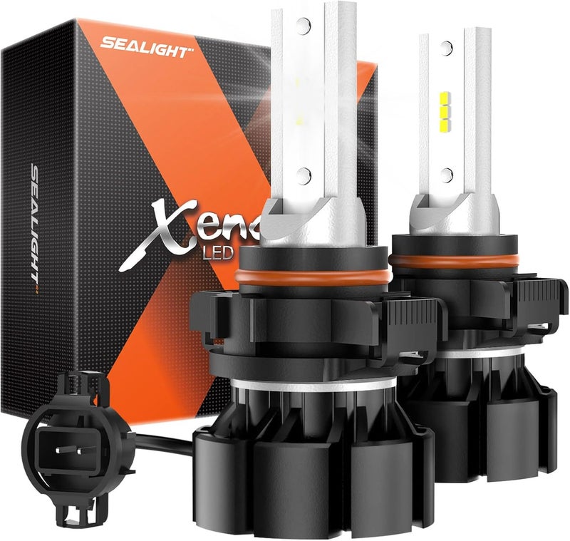 SEALIGHT مصابيح ضباب LED SEALIGHT 5201 5202، 13,000 لومن 600% سطوع عالي تبديد حرارة فائق PS19W PS24W مصابيح ضباب LED، 6500K أبيض بارد 50000 ساعة عمر افتراضي لمصباح ضباب 5202 للسيارة، عبوة من 2 - Image 1